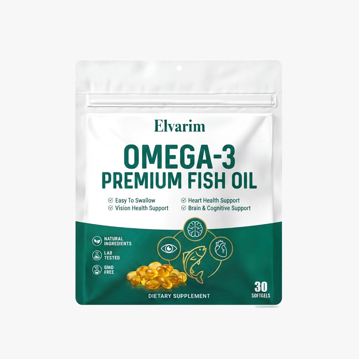 Elvarim® Premium Omega-3 Fish Oil - 7500mg Softgels