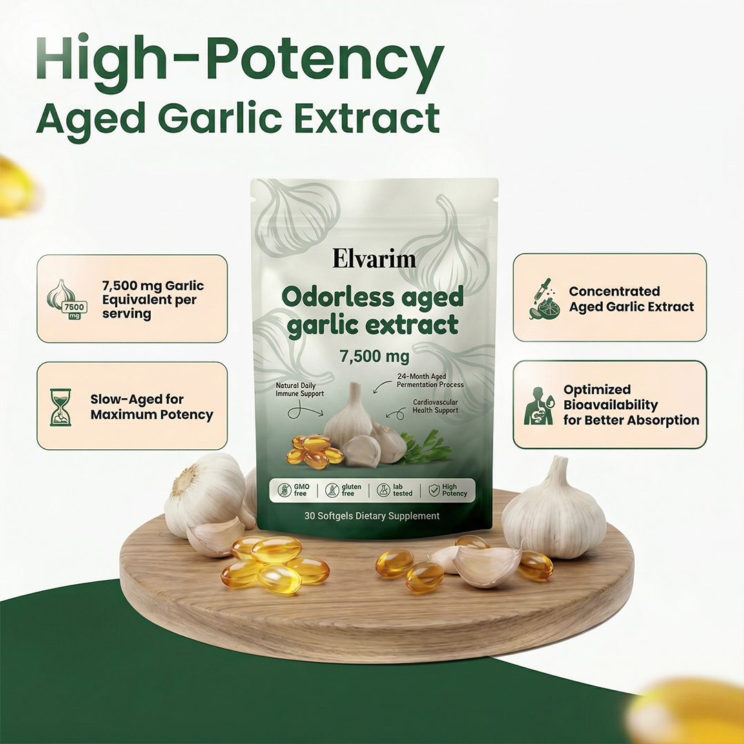 Aged Garlic Extract - 7500mg Odorless Softgels – Elvarim