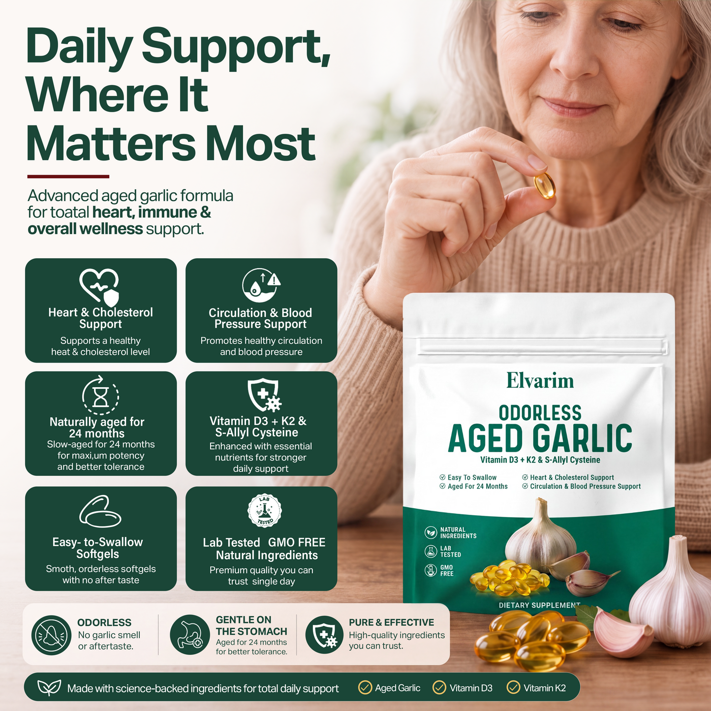 Aged Garlic Extract - 7500mg Odorless Softgels - new packaging