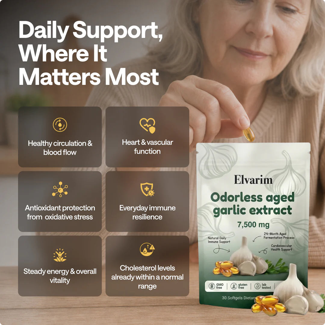 Aged Garlic Extract - 7500mg Odorless Softgels - free