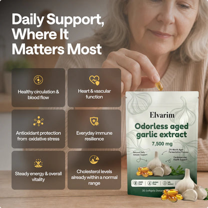 Aged Garlic Extract - 7500mg Odorless Softgels - free