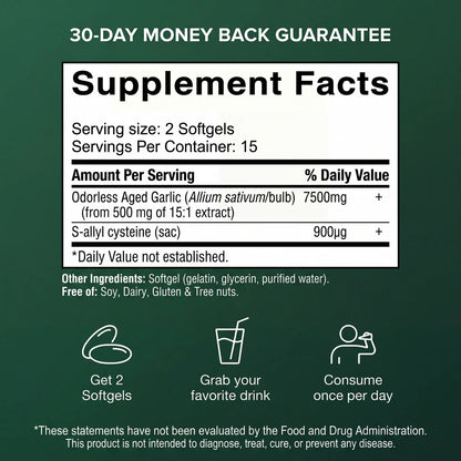 Aged Garlic Extract - 7500mg Odorless Softgels