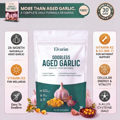 Elvarim® Aged Garlic Extract - 7500mg Odorless Softgels