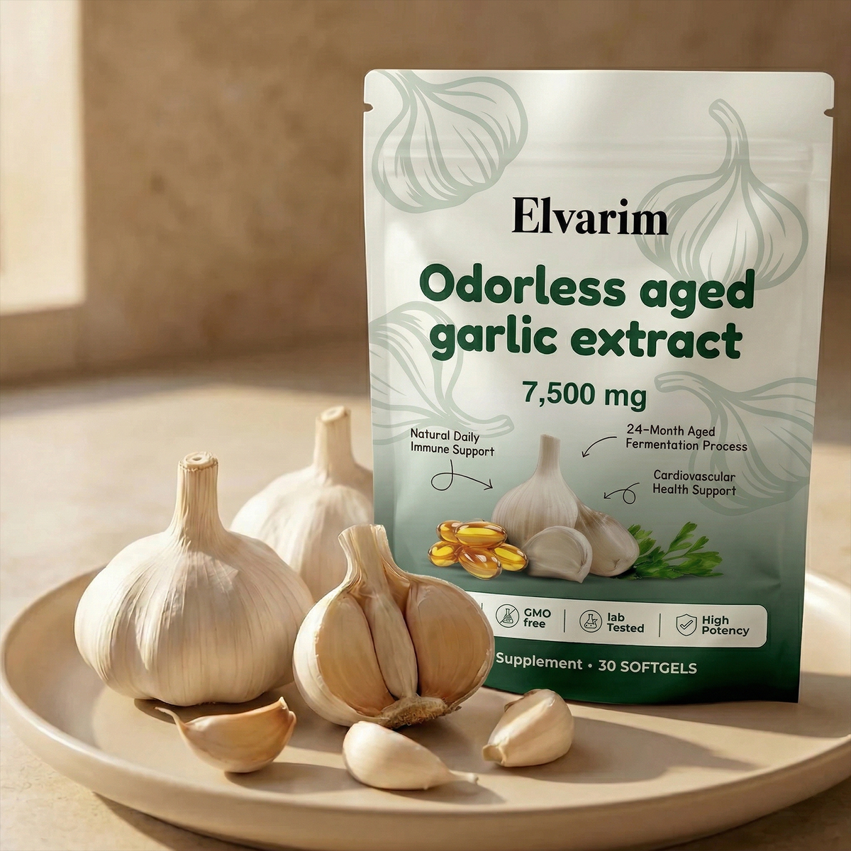 Garlic Extact Aged Garlic Extract - 7500mg Odorless Softgels - free – Elvarim
